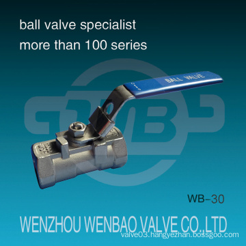 1-PC Reduced Port Ball Valve 1000 Psi with Locking Handle
